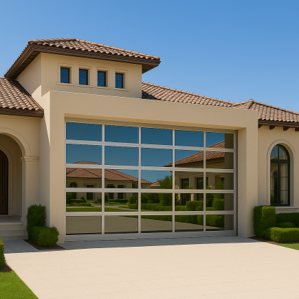 Porte de garage sectionnelle triple vitrage 60 mm – Fabrication européenne de qualité, installation à Dubaï