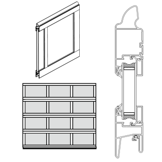 Porta in garage in sezione Glasso motorizzato - W 4,00 m x h 2.00 m - Pannelli da 40 mm - Colore nero - Qualità della porta euro