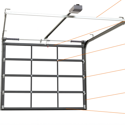 Porte de garage sectionnelle pleine en panneaux sandwich acier 40 mm – Distribution et installation à Dubaï et aux Émirats