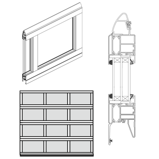 Porta de garagem secional vitrificada motorizada W 4,0 m x H 2,00 m - painéis de 40 mm - Branco - Qualidade Doorhan em Dubai