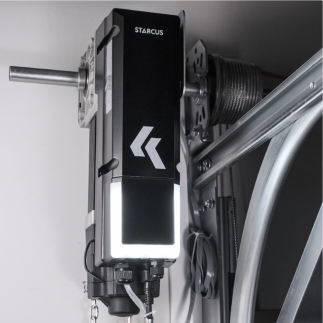 Porta sezionale industriale con Windows Motorizzato - W 4,0 m x H 4.0 m - 40 mm - Colore bianco - Qualità della porta europea a 