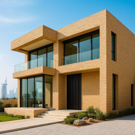 Façade moderne et bardage extérieur en fibre ciment à Dubaï – Installation premium, teinte durable et garantie