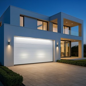 Porta in garage in sezione Motorizzata w 5.0 m x h 2,0 m - Pannelli da 40 mm - Groove singolo - Bianco - Doorhan di qualità euro