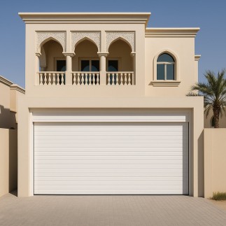 Schnittgaragentür motorisiert W 4,0 m x H 2,0 m - 40 mm - 3-Nut-Panels - Farbe Elfenbein - Europäische Qualität Türhan in Dubai