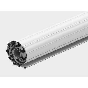 Porta a rotolamento in alluminio isolato con motorizzato w 5,0 m x H 2,5 m - 77 mm - Colore bianco - Porta di qualità europea a 