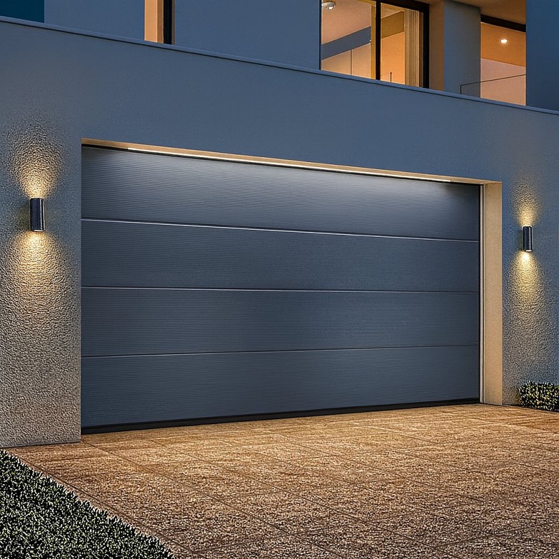 Kantoffo-Garagentür motorisiert W 4,0 m x H 2,0 m - 40 mm - Micro-Nut-Panels - Anthrazit - European Doorhan-Qualität in Dubai