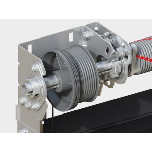 Porte de garage sectionnée motorisé W 4.0 m x H 2.0 m - 40 mm - Panneaux de lisse - Blanc - Door européen Qualité à Dubaï