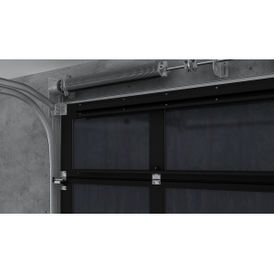 Porta del garage in vetro sezionale 4,0 m x 2,5 m - doppio plexiglass e vetro minerale affumicato - finitura nera - porta per Du