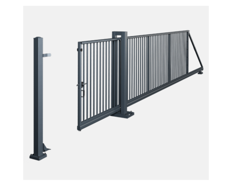 Self-supporting sliding industrial gate (6 m x 1.2 m).
