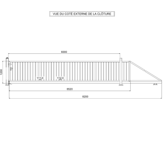 Selbsttragendes Gleitgatter (6 m x 1,2 m).