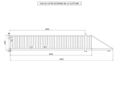Selbsttragendes Gleitgatter (6 m x 1,2 m).